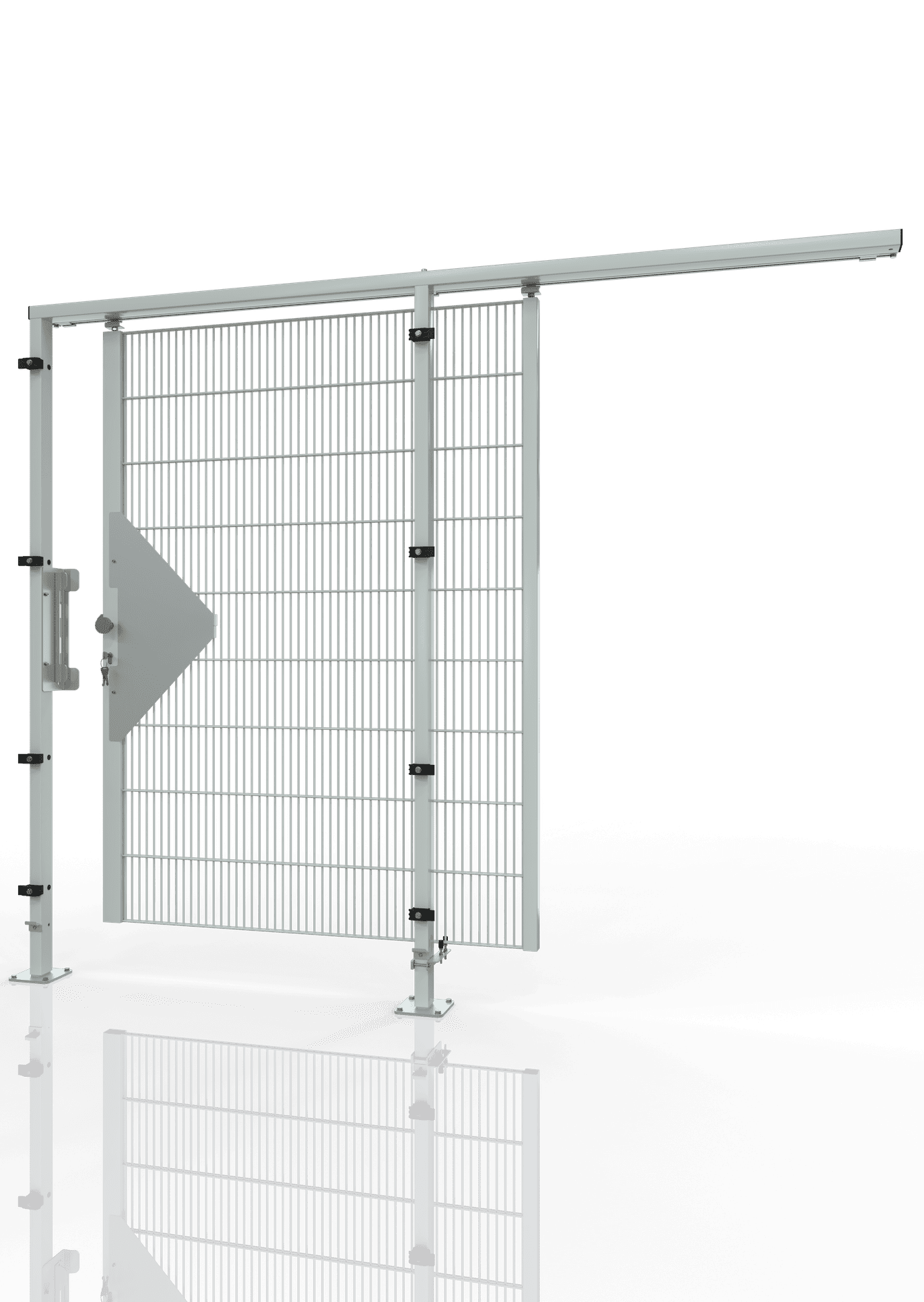 Schiebetür für Gittertrennwand ECONFENCE® BASIC LINE TS01 1200x2000 RAL7035