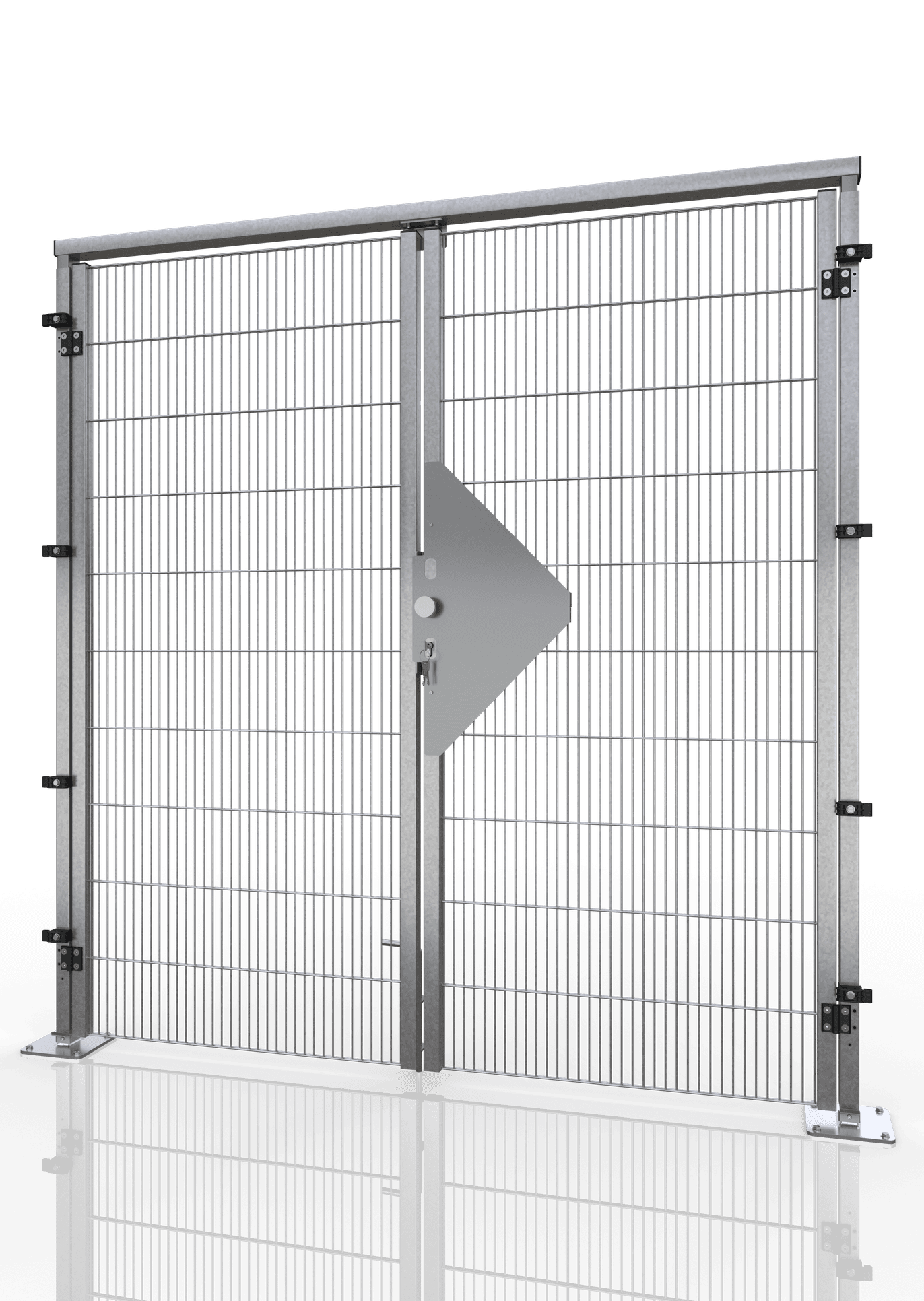 Zweiflügelige Drehtür für Gittertrennwand ECONFENCE® BASIC LINE ZINK TS01 1900X2000MM