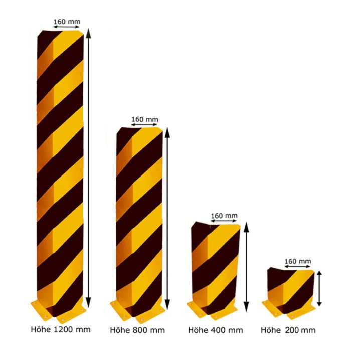 Anfahrschutz 'Solid' aus Stahl, 90° Winkel, nach BGR 234 und DIN 4844